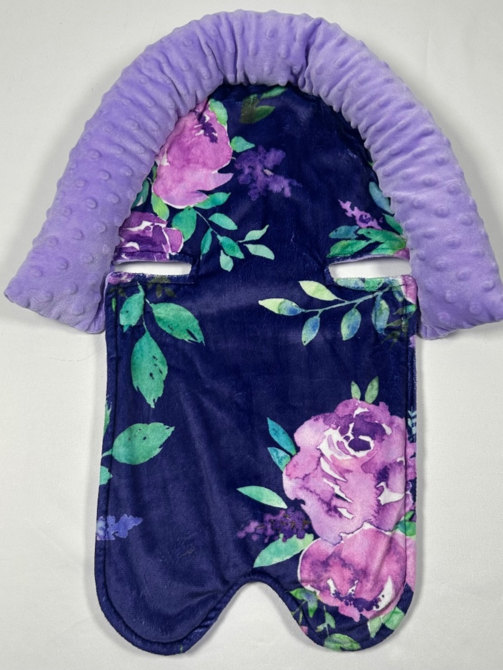 Tanofar Infant Car Seat Head Support and Insert Purple Floral Pattern Soft Minky